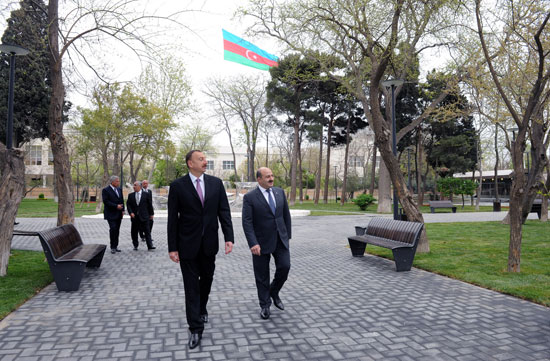 Azerbaijani President inspects park named after Hero of Soviet Union Gafur Mammadov (PHOTO)