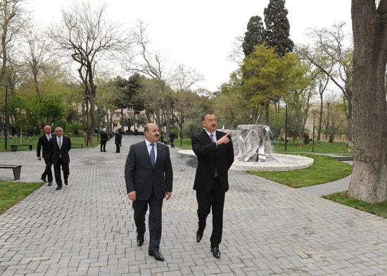 Azerbaijani President inspects park named after Hero of Soviet Union Gafur Mammadov (PHOTO)