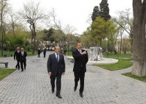 Azerbaijani President inspects park named after Hero of Soviet Union Gafur Mammadov (PHOTO)