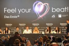 "Eurovision 2011" winners Eldar and Nigar began a press conference with words  of Muslum Magomayev "Azerbaijan" (UPDATE) (PHOTOSESSION)