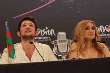 "Eurovision 2011" winners Eldar and Nigar began a press conference with words  of Muslum Magomayev "Azerbaijan" (UPDATE) (PHOTOSESSION)