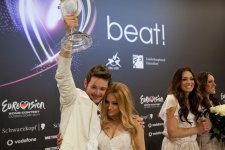 "Eurovision 2011" winners Eldar and Nigar began a press conference with words  of Muslum Magomayev "Azerbaijan" (UPDATE) (PHOTOSESSION)