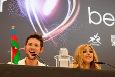 "Eurovision 2011" winners Eldar and Nigar began a press conference with words  of Muslum Magomayev "Azerbaijan" (UPDATE) (PHOTOSESSION)