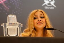 "Eurovision 2011" winners Eldar and Nigar began a press conference with words  of Muslum Magomayev "Azerbaijan" (UPDATE) (PHOTOSESSION)