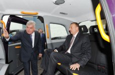 Azerbaijani President inspects new Baku cabs (PHOTO)