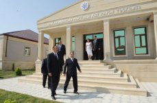 Azerbaijani President opens headquarters of New Azerbaijan Party`s regional branch in Khizi