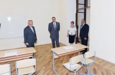 Azerbaijani President inspects reconstruction of school No160 in Baku (PHOTO)