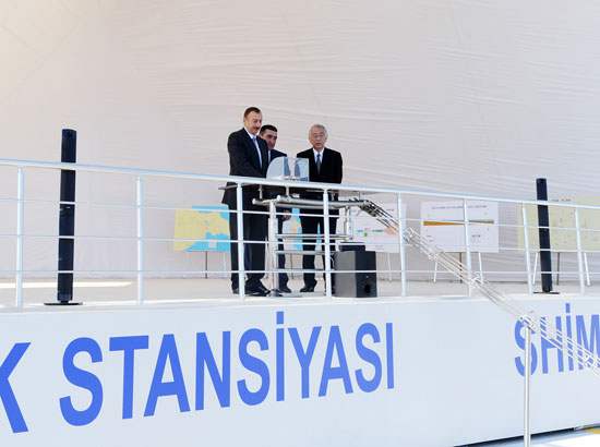 Azerbaijani President lays foundation stone of a unit at Shimal power station (PHOTO)