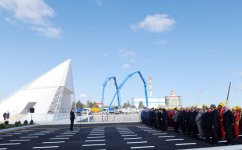Azerbaijani President lays foundation stone of a unit at Shimal power station (PHOTO)