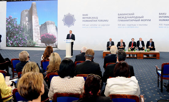 Azerbaijani president attends opening of International Forum in Baku (PHOTO)