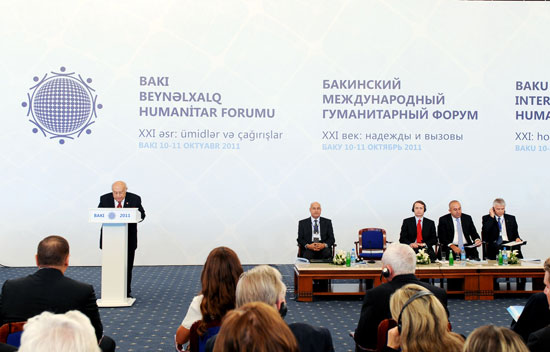 Azerbaijani president attends opening of International Forum in Baku (PHOTO)