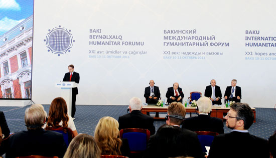 Azerbaijani president attends opening of International Forum in Baku (PHOTO)