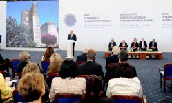 Azerbaijani president attends opening of International Forum in Baku (PHOTO)