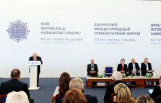 Azerbaijani president attends opening of International Forum in Baku (PHOTO)