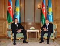 Presidents of Azerbaijan and Kazakhstan meet one-on-one (PHOTO)