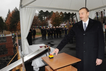 Azerbaijani president attends groundbreaking ceremony of Heydar Aliyev Center in Gakh region (PHOTO)