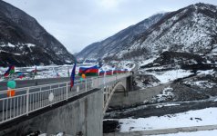 Azerbaijani president inaugurates bridge in Gakh region (PHOTO)