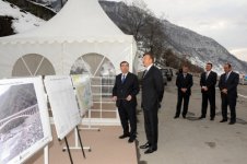 Azerbaijani president inaugurates bridge in Gakh region (PHOTO)
