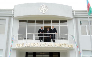 Azerbaijani President inaugurates new administrative building of Azerbaijan ruling party’s regional branch (PHOTO)