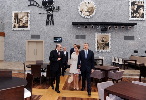 Azerbaijani president and his spouse attend opening of Nizami movie theatre after major reconstruction (PHOTO)
