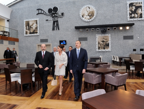 Azerbaijani president and his spouse attend opening of Nizami movie theatre after major reconstruction (PHOTO)