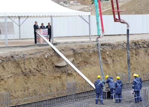 Azerbaijani president breaks ground for Central Scientific Library of Azerbaijan National Academy of Sciences (PHOTO)