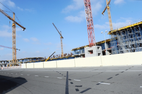 Azerbaijani President inspects course of construction work at new terminal building of Heydar Aliyev International Airport (PHOTO)