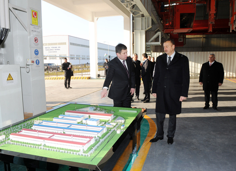 Azerbaijani President opens Ganja aluminum factory complex (PHOTO)
