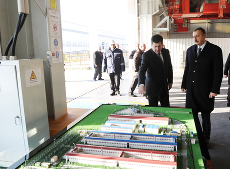 Azerbaijani President opens Ganja aluminum factory complex (PHOTO)