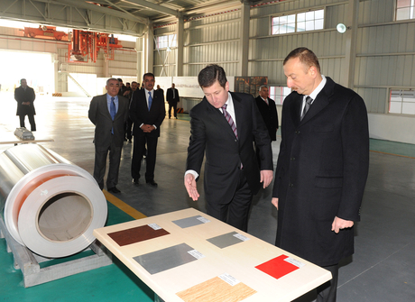 Azerbaijani President opens Ganja aluminum factory complex (PHOTO)