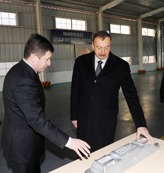 Azerbaijani President opens Ganja aluminum factory complex (PHOTO)