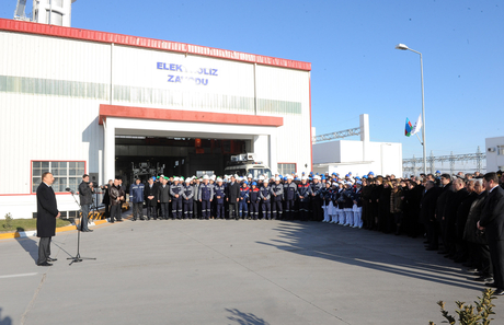 Azerbaijani President opens Ganja aluminum factory complex (PHOTO)