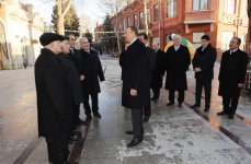 Azerbaijani President inspects redevelopment work in Javad Khan Street in Ganja (PHOTO)