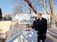 Azerbaijani President lays foundation stone for Ganja State Philharmonic Hall`s new building (PHOTO)