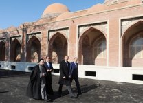 Azerbaijani President gets acquainted with reconstruction work at Imamzade mosque complex in Ganja city (PHOTO)