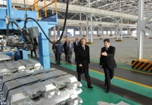 Azerbaijani President opens Ganja aluminum factory complex (PHOTO)