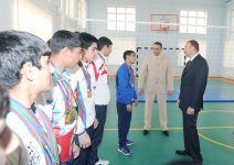Azerbaijani President opens new building for secondary school in Goranboy (PHOTO)