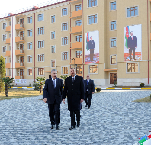 Azerbaijani President inaugurates IDP quarter in Goranboy (PHOTO)