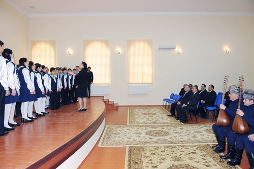 Azerbaijani President inaugurates IDP quarter in Goranboy (PHOTO)