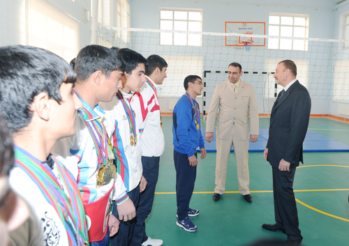 Azerbaijani President opens new building for secondary school in Goranboy (PHOTO)