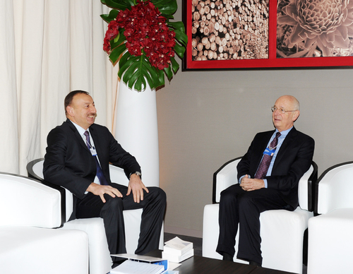 Azerbaijani President meets World Economic Forum founder and executive chairman in Davos