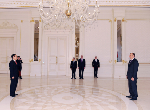 Azerbaijani President receives credentials of several ambassadors (PHOTO)