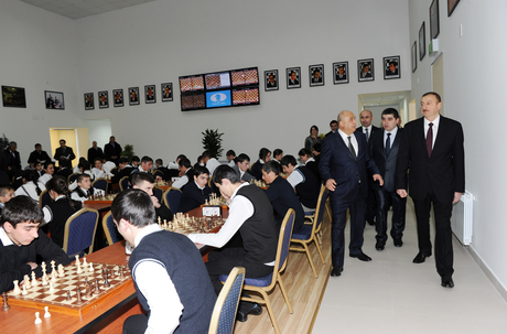 President Ilham Aliyev inaugurates Chess Centre in Gusar (PHOTO)