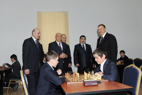 President Ilham Aliyev inaugurates Chess Centre in Gusar (PHOTO)