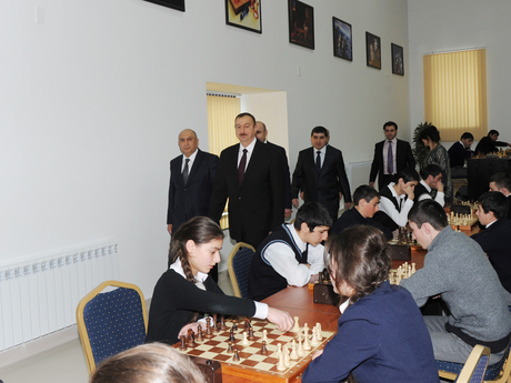 President Ilham Aliyev inaugurates Chess Centre in Gusar (PHOTO)