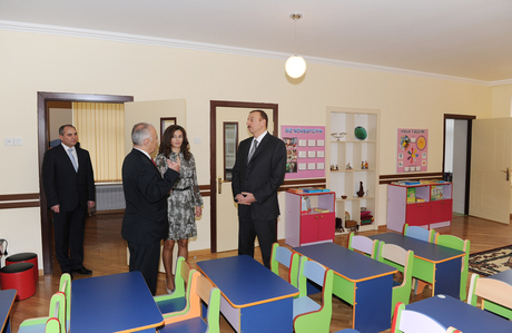 President of Azerbaijan inspects newly-reconstructed kindergartens in Nizami and Khatai districts (PHOTO)