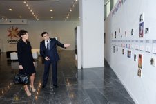 Azerbaijan`s first lady views exhibition reflecting history of Eurovision Song Contest