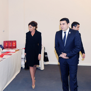 Azerbaijan`s first lady views exhibition reflecting history of Eurovision Song Contest