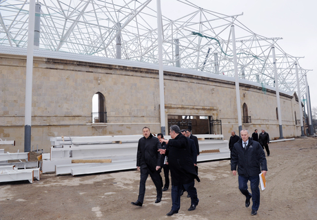 Azerbaijani President inspects redevelopment work at Tofig Bahramov Republican Stadium (PHOTO)