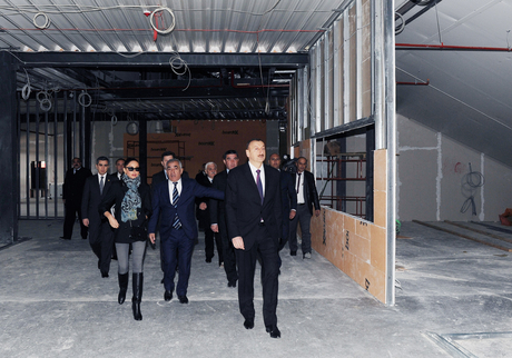 Azerbaijani President and his spouse inspect construction progress at National Flag Square and Sports and Concert Complex (PHOTO)